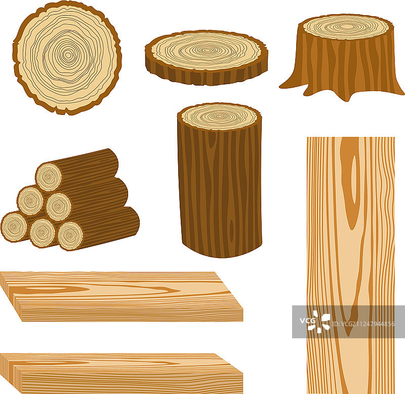 林业和木材工业用原木合集图片素材