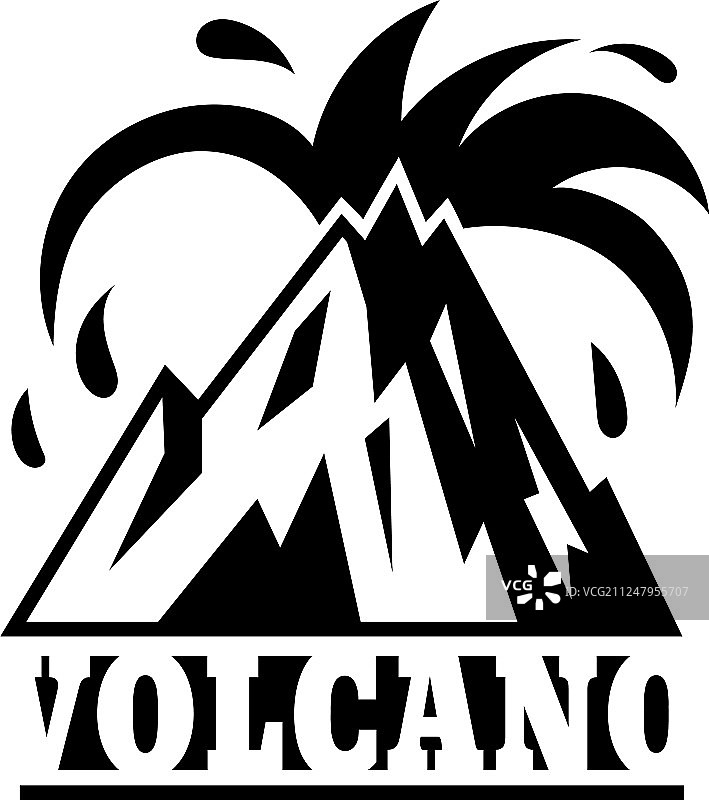 岛屿火山logo简约风格图片素材