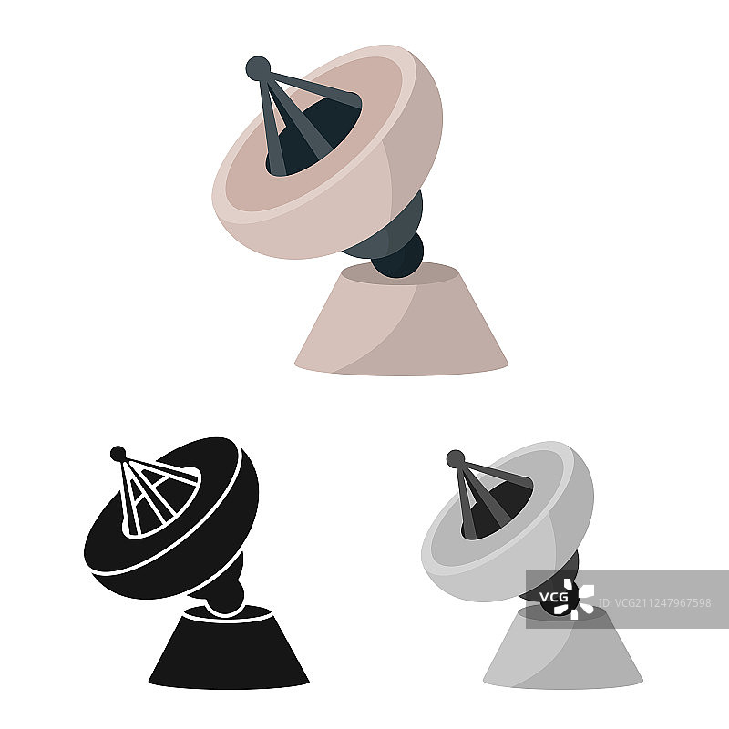 孤立物体天线和卫星标志集图片素材