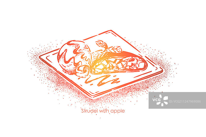 传统奥地利苹果馅卷图片素材