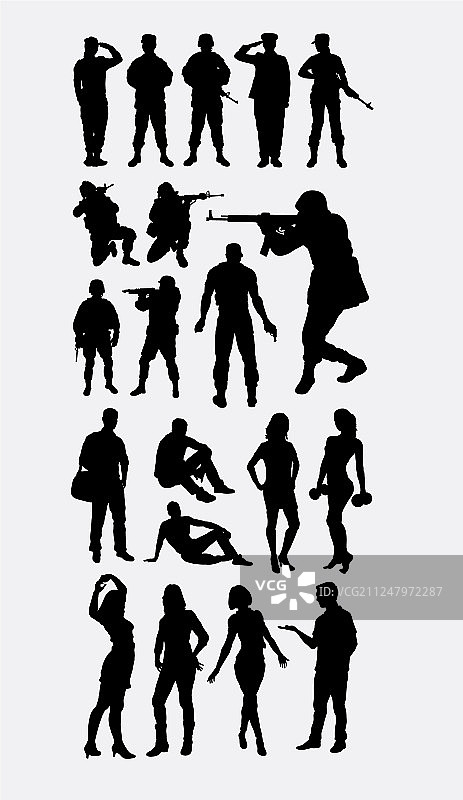 士兵人物剪影活动图片素材
