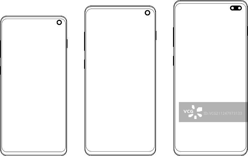 现代线框智能手机图片素材