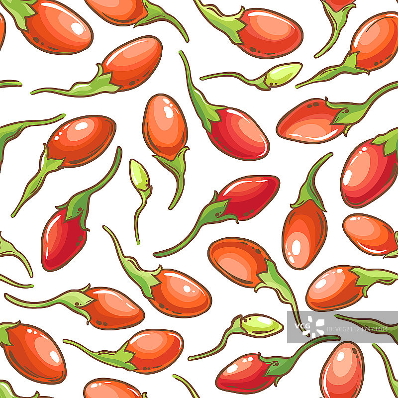 白色背景上的枸杞图案图片素材