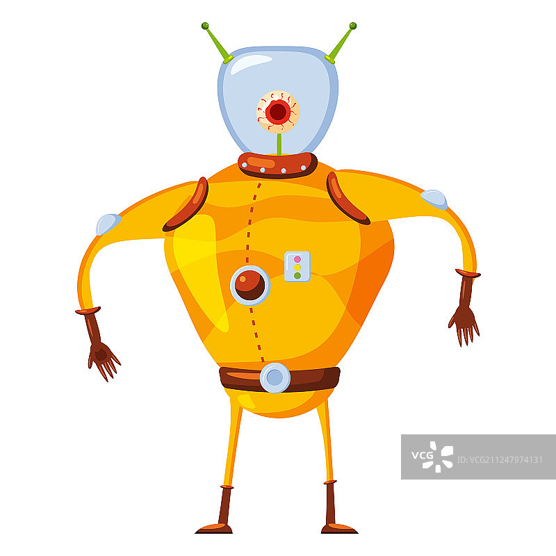 穿着太空服的外星人，一个奇妙而有趣的类人生物图片素材