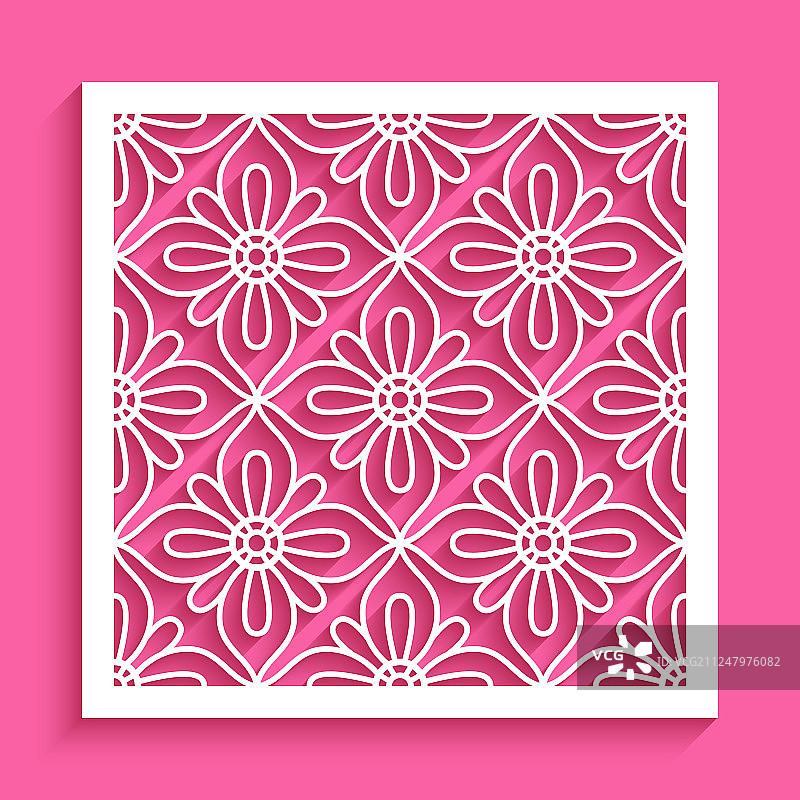 带有蕾丝图案的方形面板图片素材