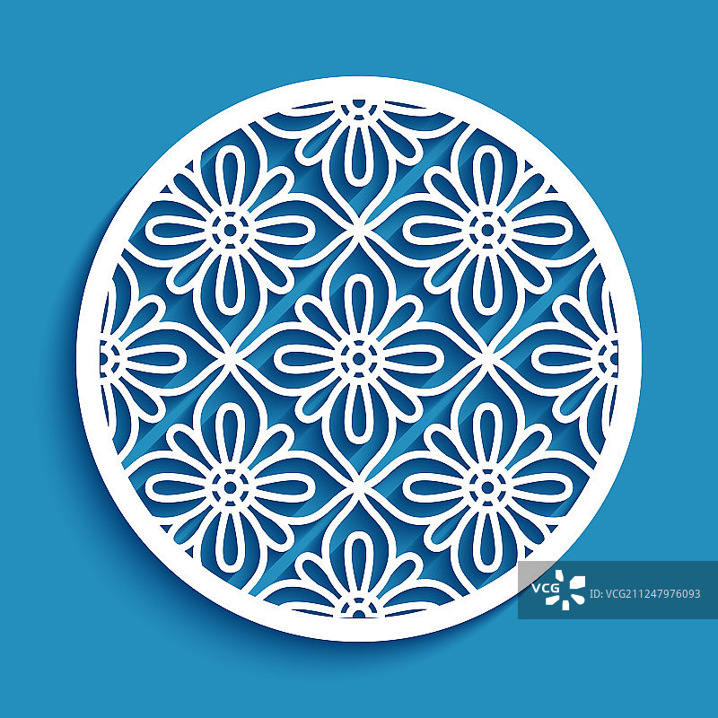 带蕾丝图案的圆形面板图片素材