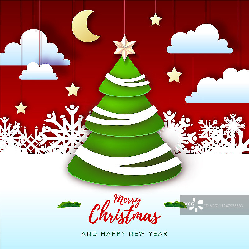 圣诞树圣诞节贺卡图片素材