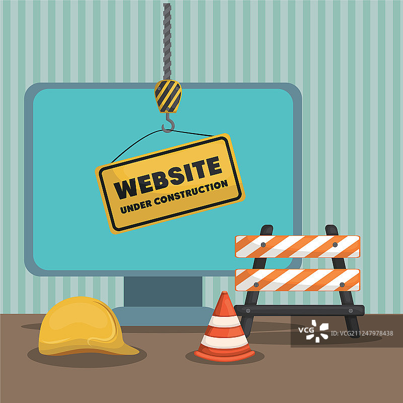 桌面电脑上的网站正在建设中图片素材
