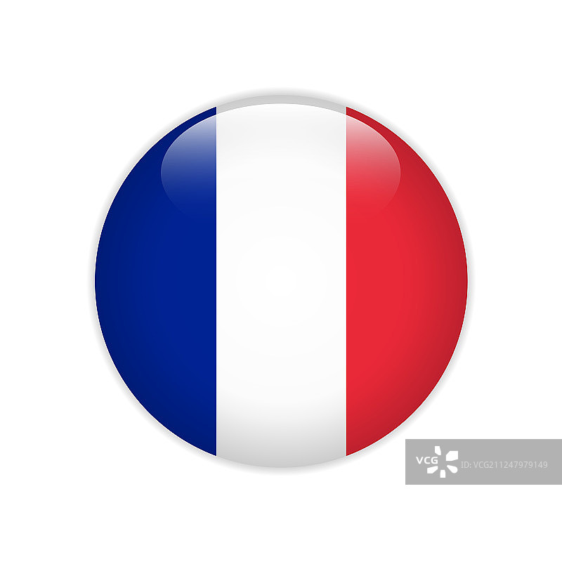 法国国旗按钮图片素材