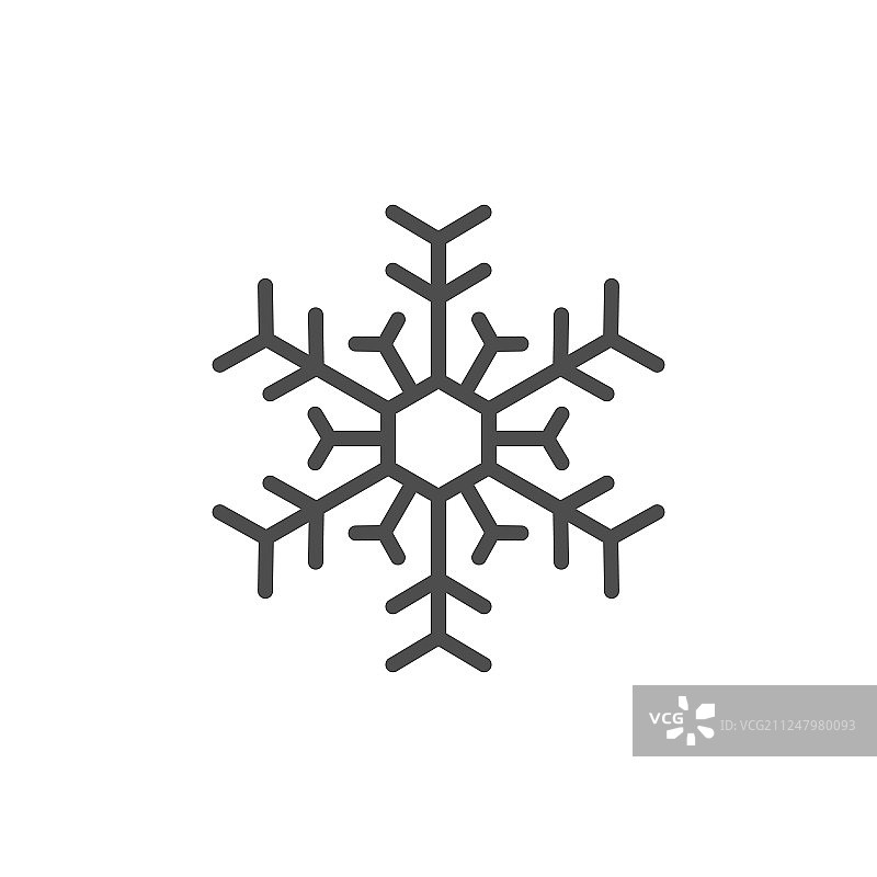 雪花线条图标图片素材