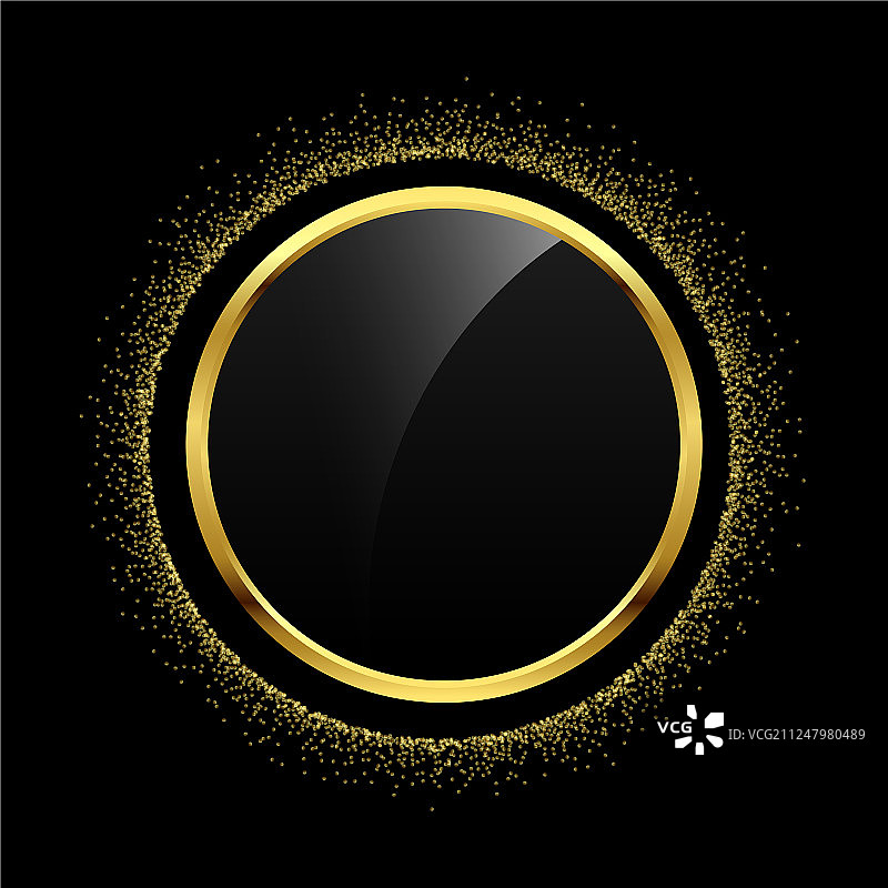 金色闪光圆形空心背景图片素材