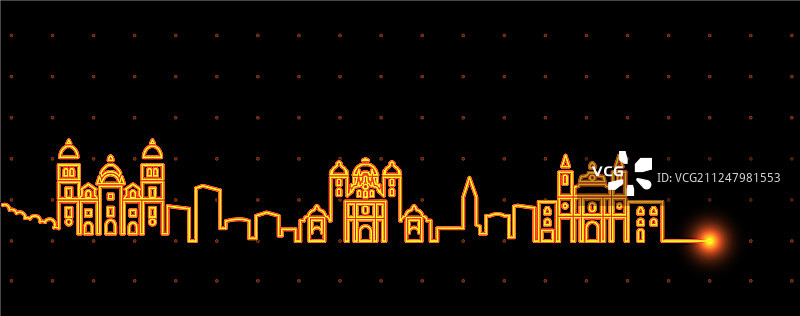 特古西加尔巴轻条纹天际线图片素材