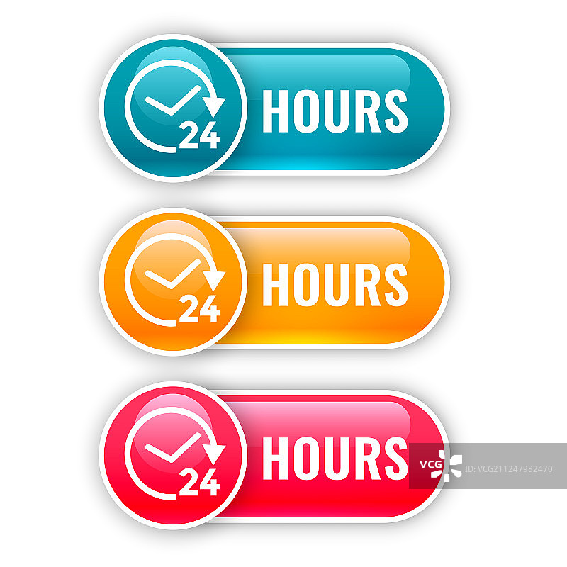 24小时时间闪亮按钮图片素材