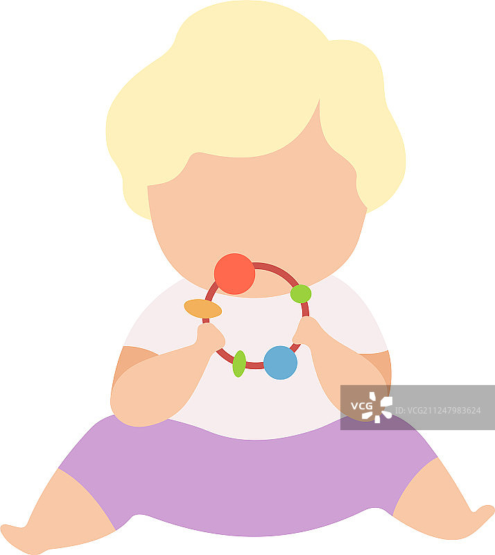 坐在地板上玩耍的可爱儿童图片素材