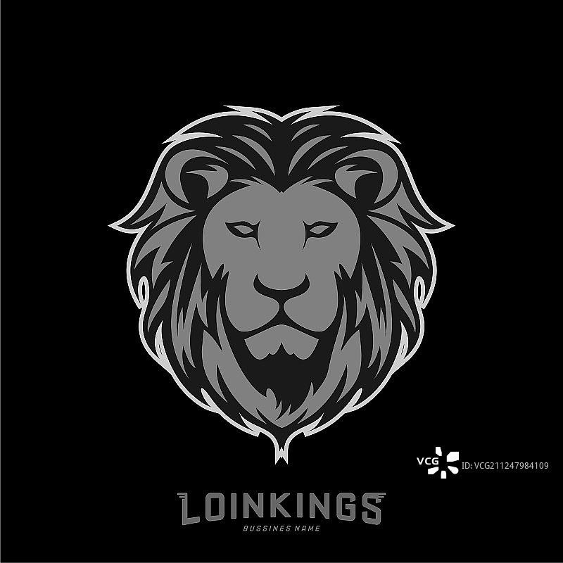 狮子头标志设计剪影图片素材