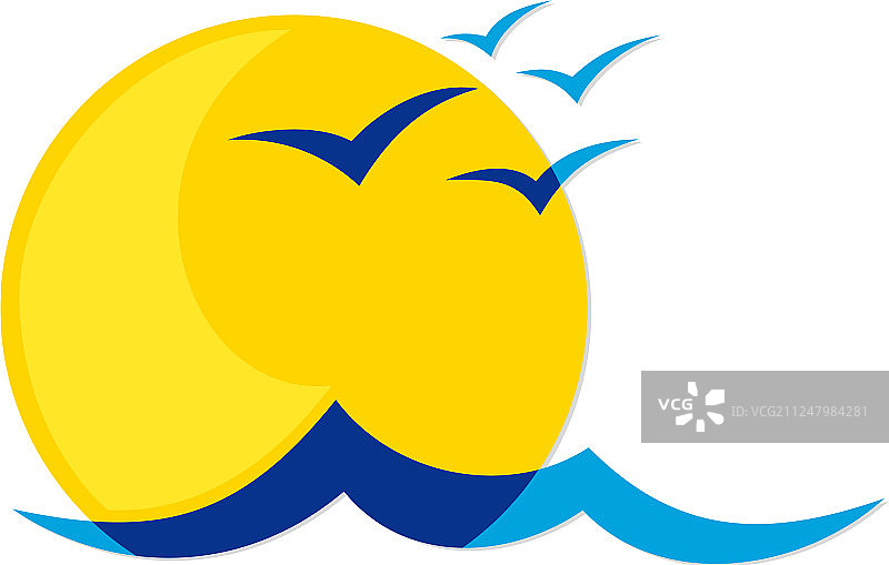 海鸥太阳标志图片素材