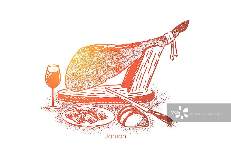 传统哈蒙肉片美食晚餐图片素材