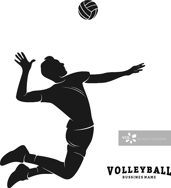 排球运动员剪影图片素材
