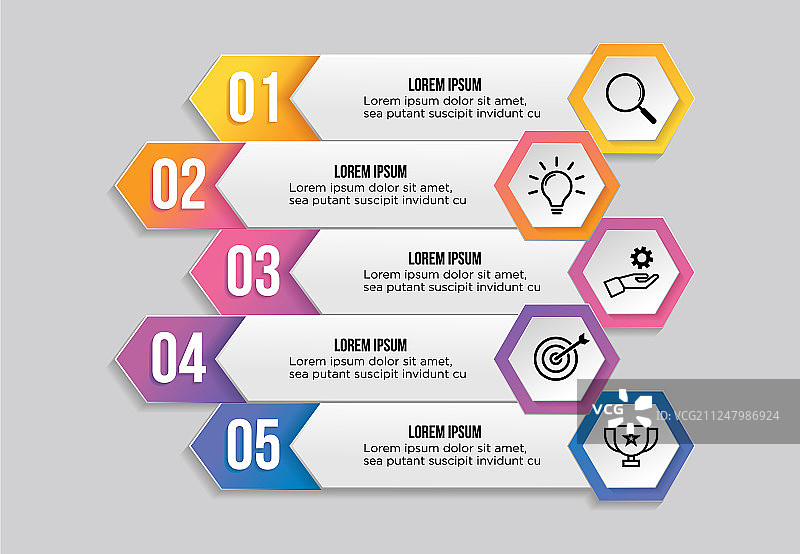 信息图表设计模板与选项步骤图片素材