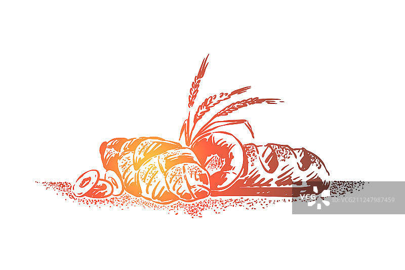 美味面包长条甜面包椒盐脆饼图片素材