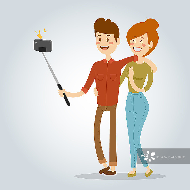 隔离的自拍人群图片素材