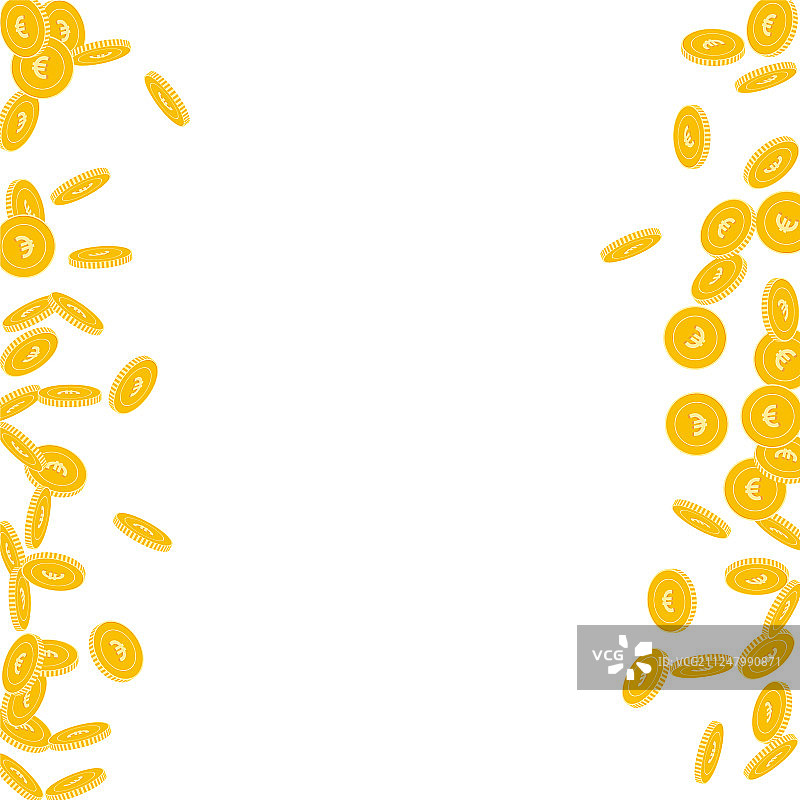 欧盟欧元硬币散落小图图片素材