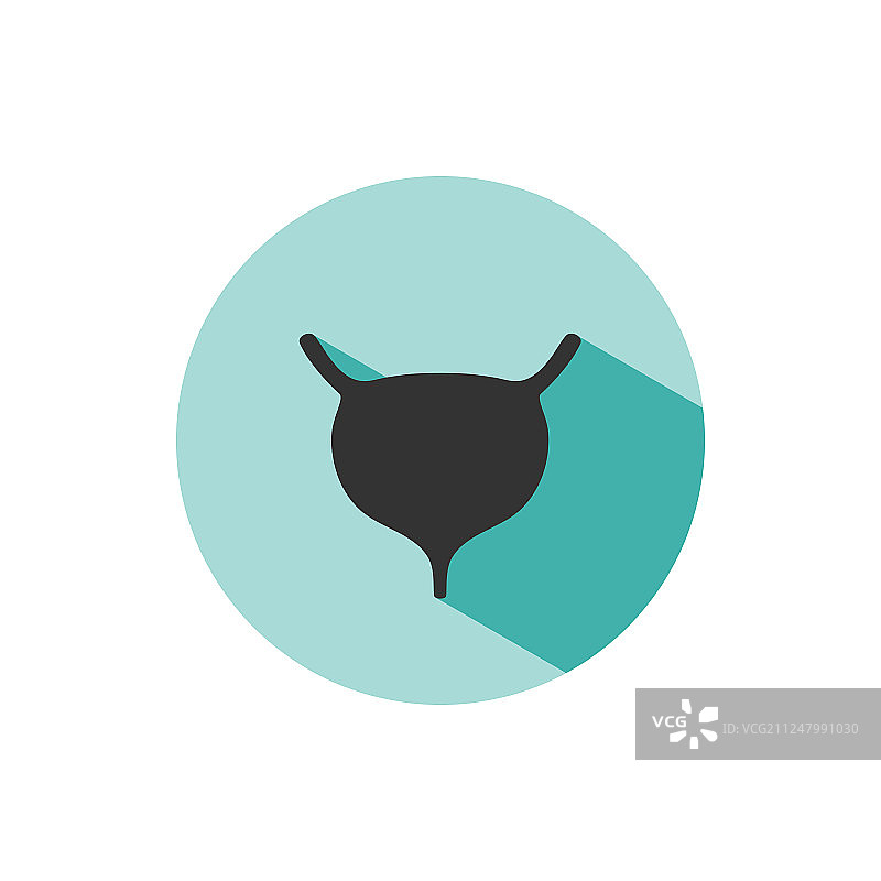 绿色背景上的阴影膀胱图标图片素材