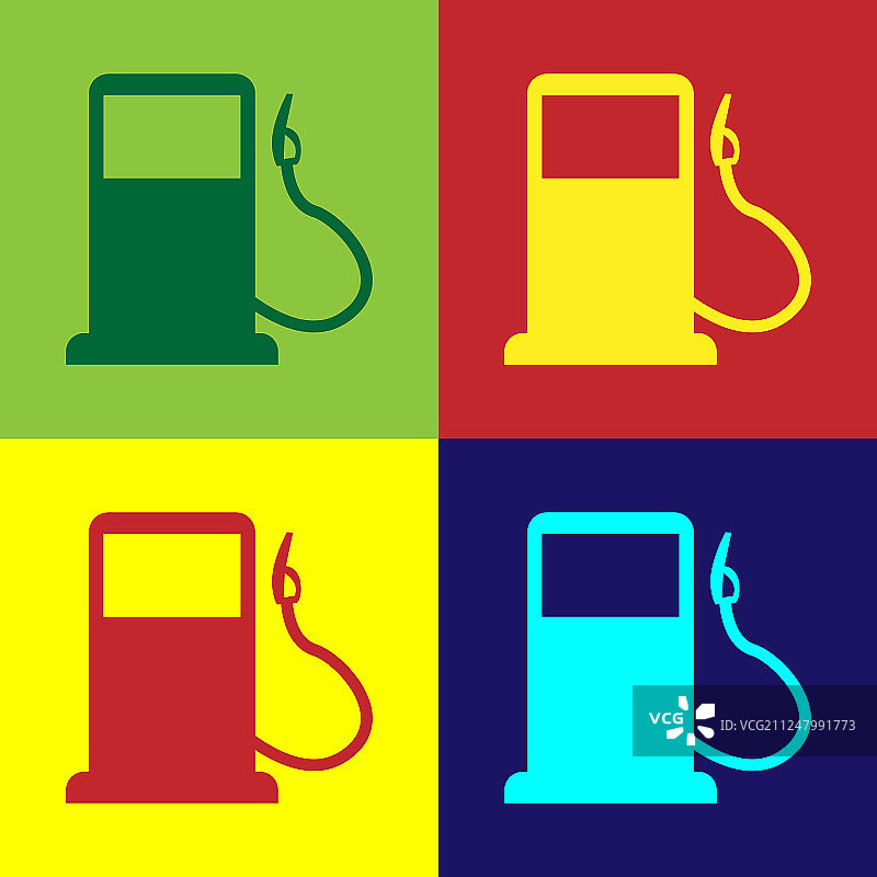 彩色加油站图标图片素材