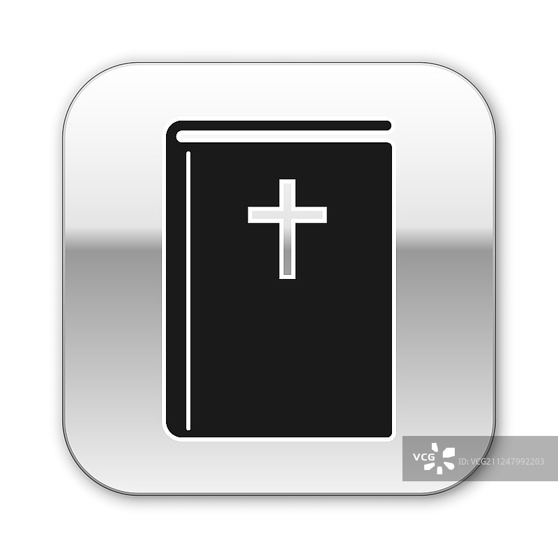 白色背景上的黑色圣经书籍图标图片素材