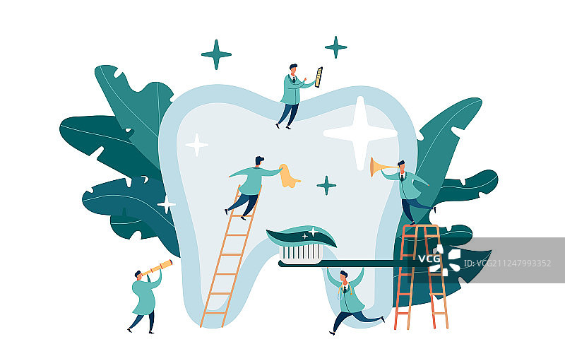 牙医小组护理大牙齿图片素材