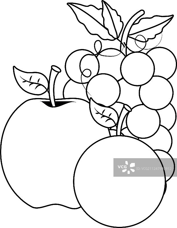 苹果、橘子和葡萄设计图片素材