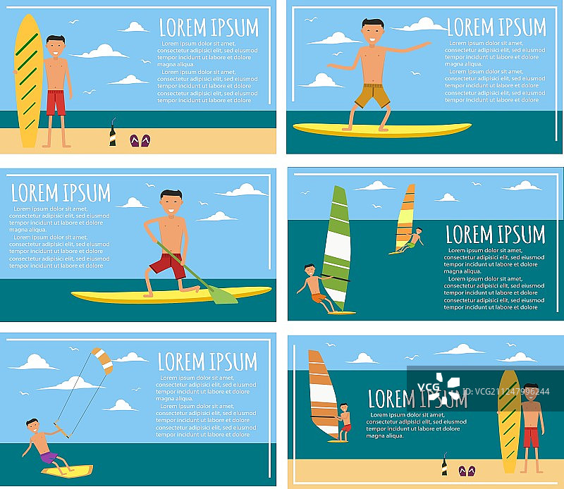 男冲浪者在海中乘风破浪图片素材