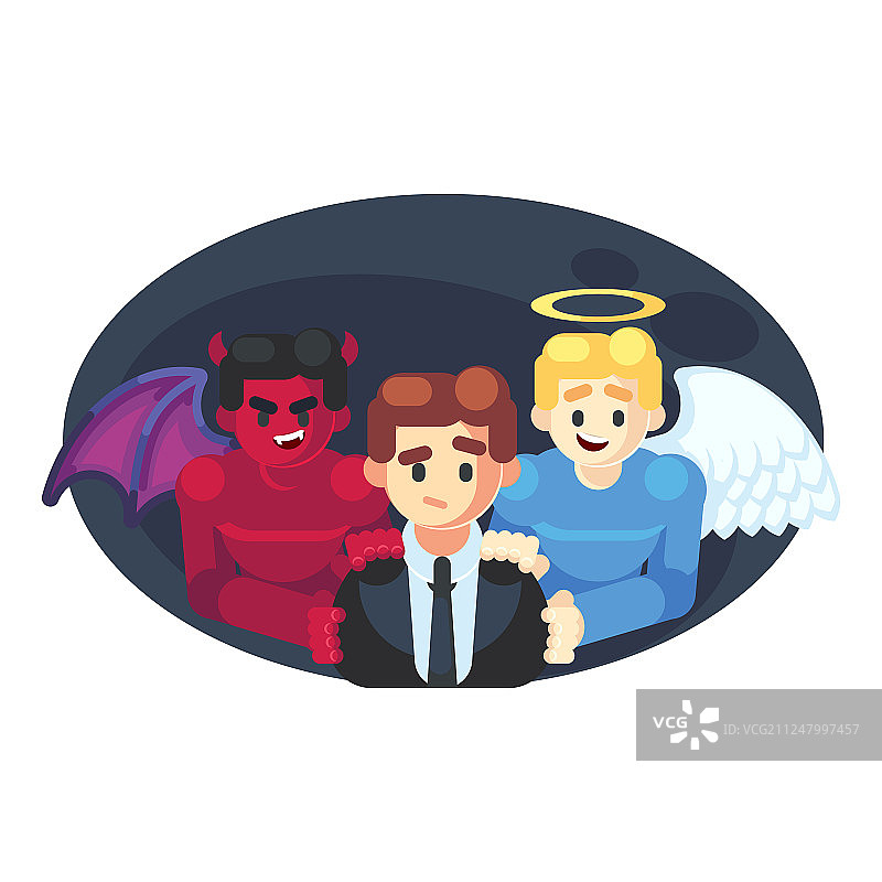 面临道德困境的抽象商人图片素材