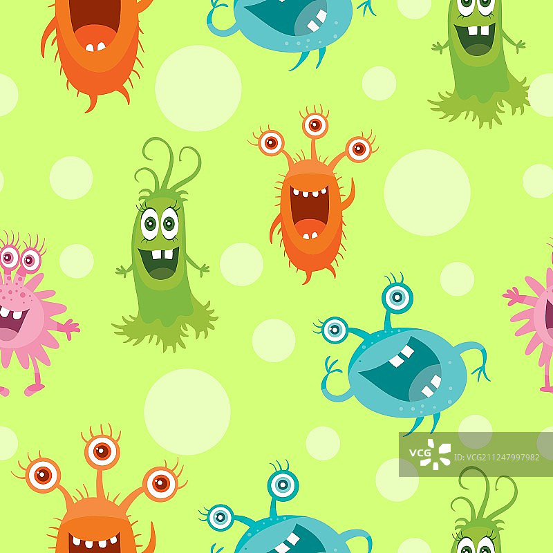 好坏细菌无缝图案套装图片素材