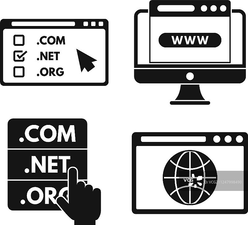 互联网域名图标简约风格图片素材