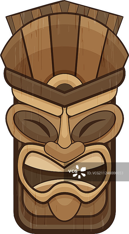 纹身风格的提基神像卡通图片素材