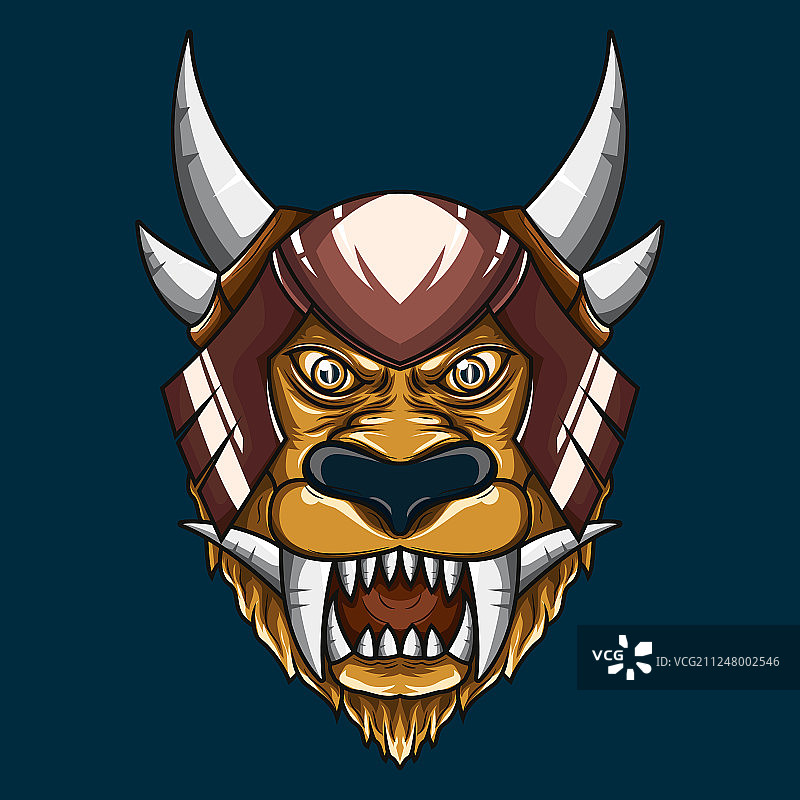 神话狮子恶魔头像图片素材