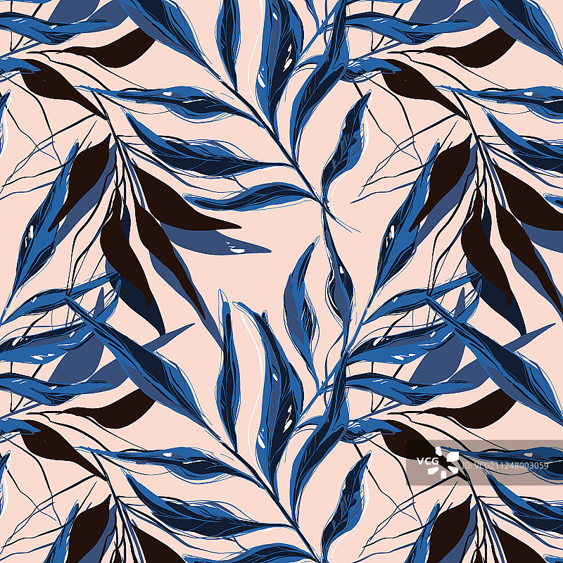 棕榈树香蕉叶热带图案图片素材