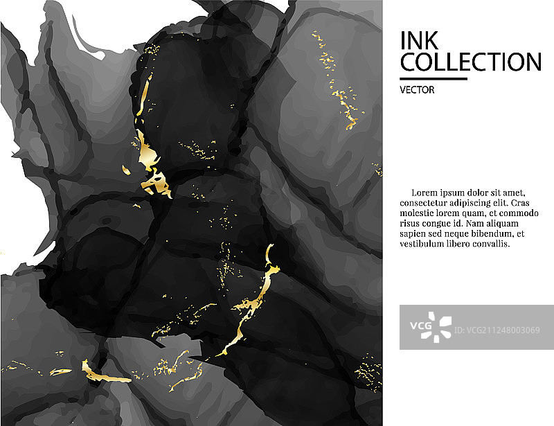 黑色大理石奢华婚礼邀请卡图片素材