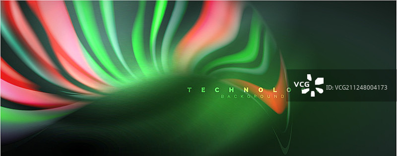 带有灯光效果的流体色波图片素材