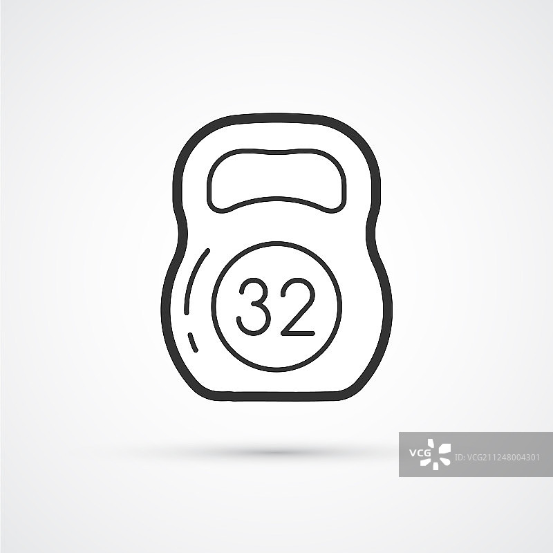 壶铃运动和健身黑色符号EPS10图片素材