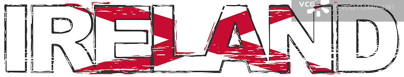 带有圣帕特里克斜十字旗的爱尔兰字图片素材