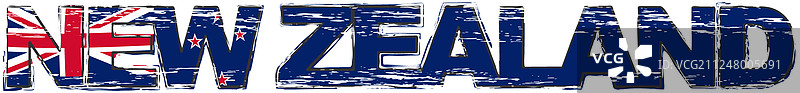 带有国旗的新西兰文字图片素材