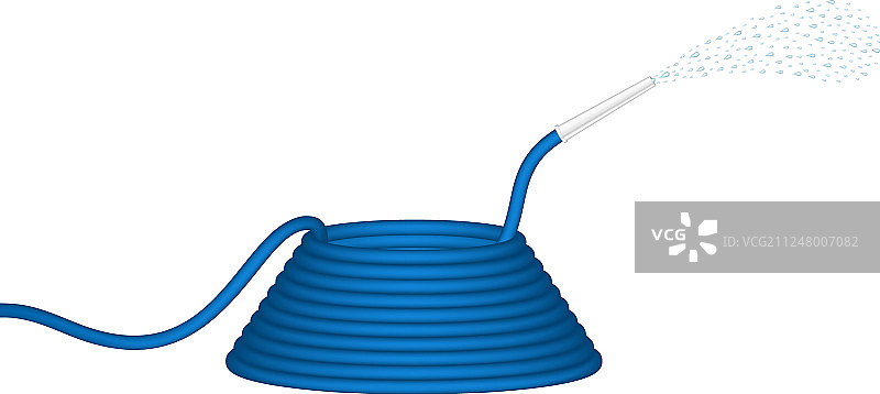 蓝色软管喷水设计图片素材