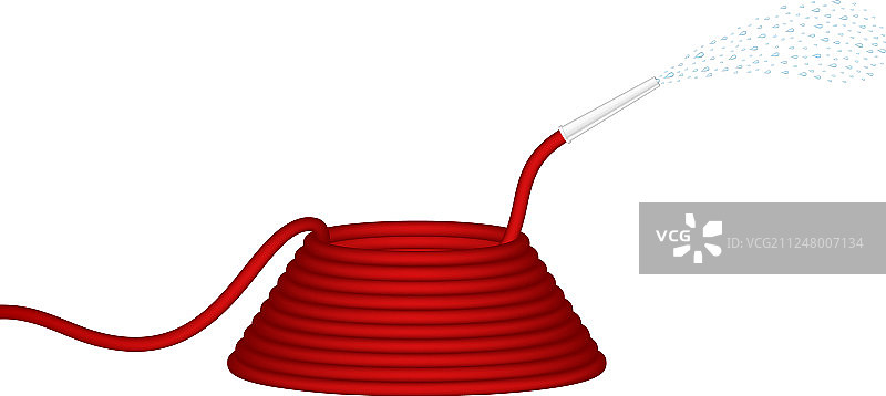 红色水管喷水设计图片素材