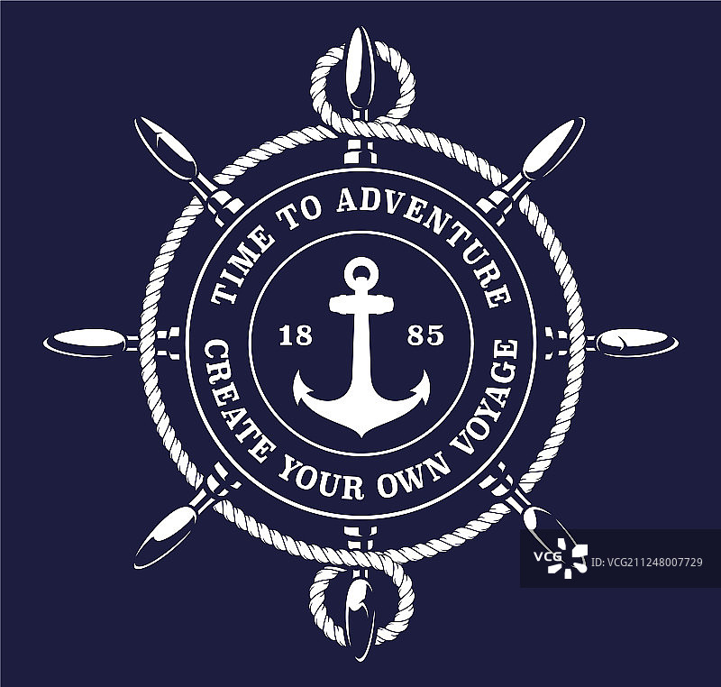 深色背景上的船舵绳索图片素材