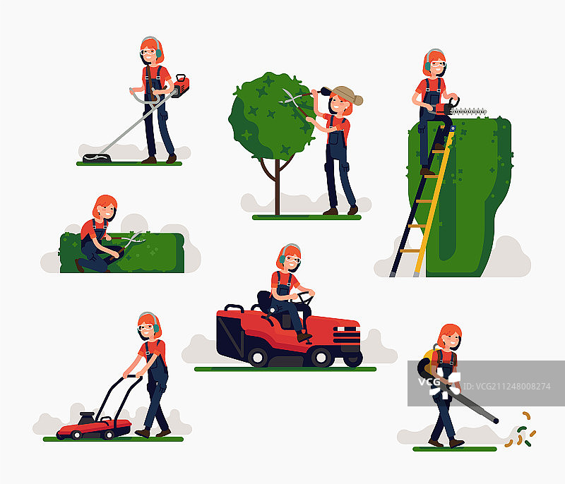 女园丁工作场景图片素材