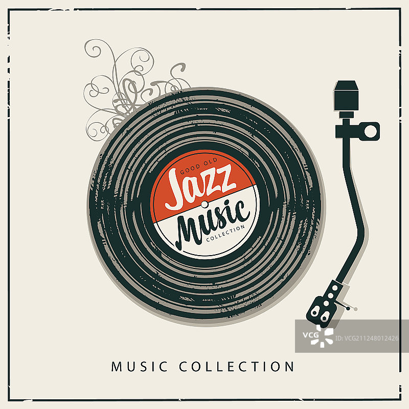 经典爵士乐黑胶唱片海报图片素材