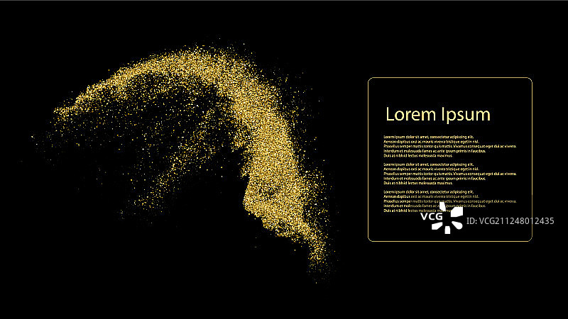 黑色背景下的金色闪光纹理图片素材