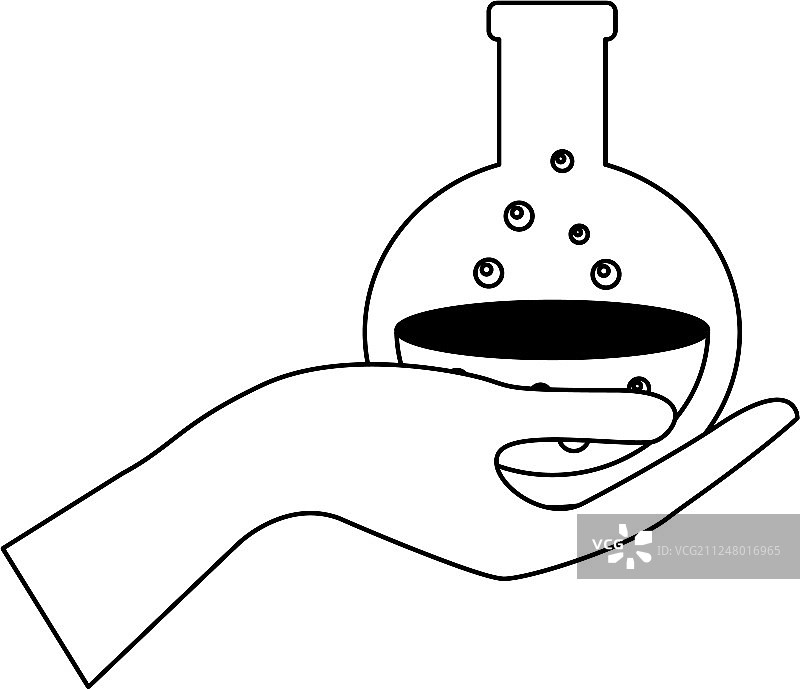 拿着万圣节毒药的孤立图标手图片素材